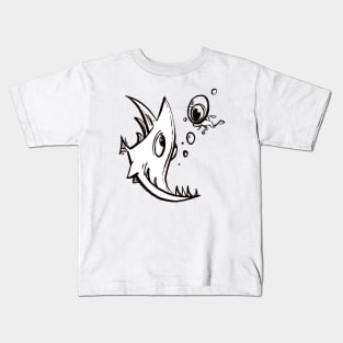 Crazy fish and frog Kids T-Shirt